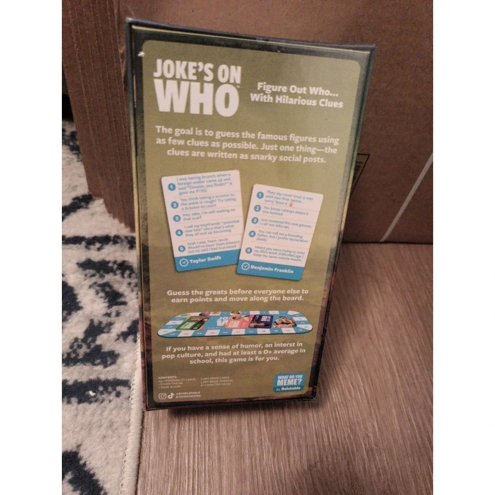 Joke's On Who Game New In Package/Sealed Figure Out Who With Hilarious Clues